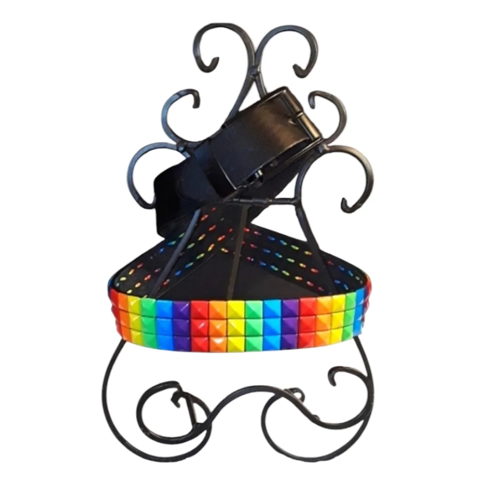 🏳️‍🌈Pride Colored Rainbow Leather Belt. Unisex Size: 39 Inches Long